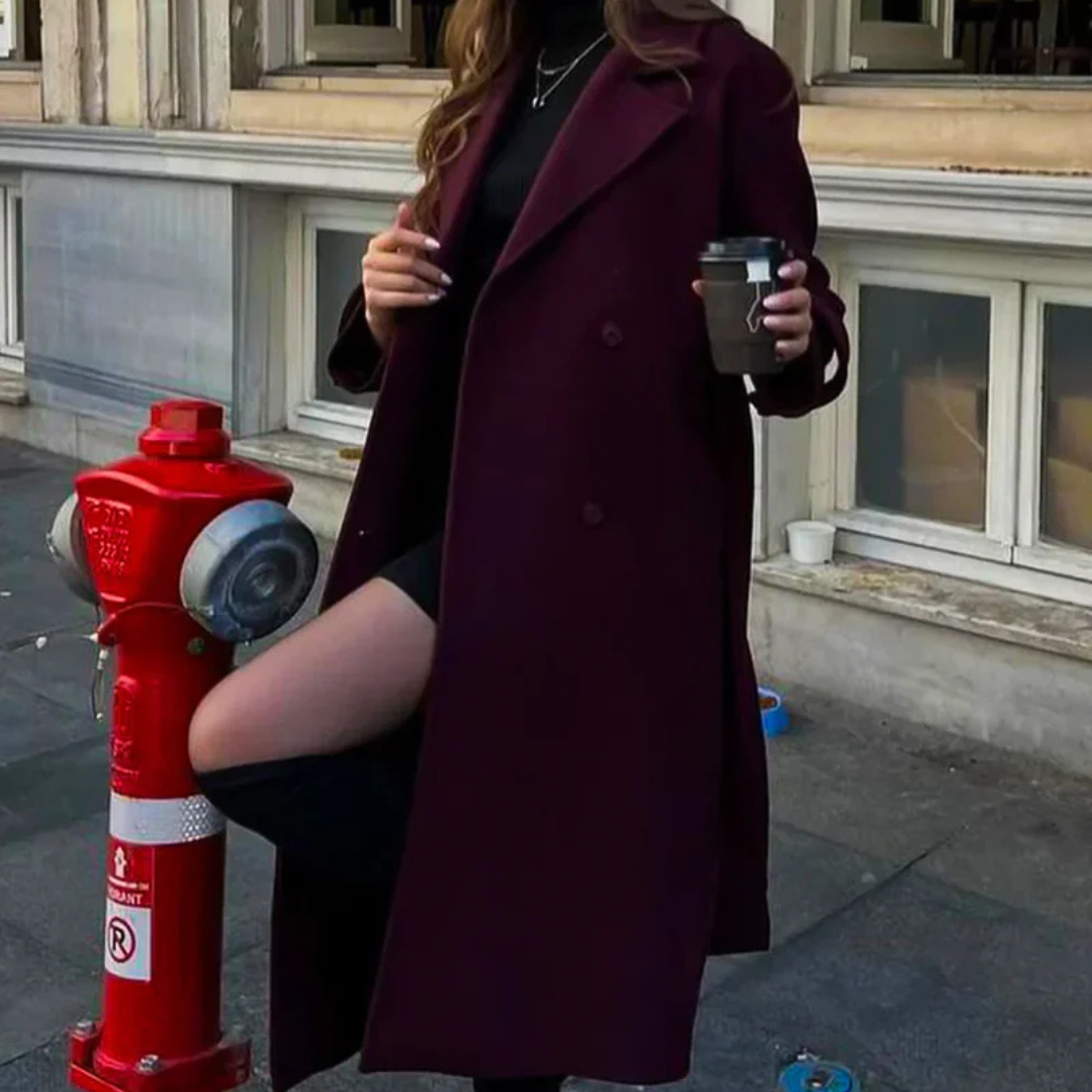 Merlin – Manteau classique élégant rouge bordeau