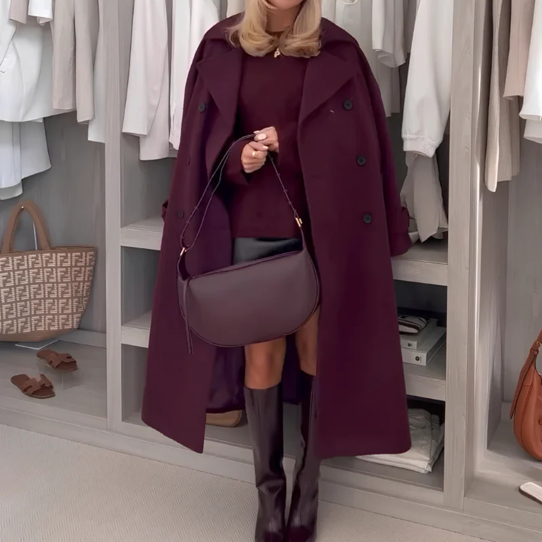 Merlin – Manteau classique élégant rouge bordeau