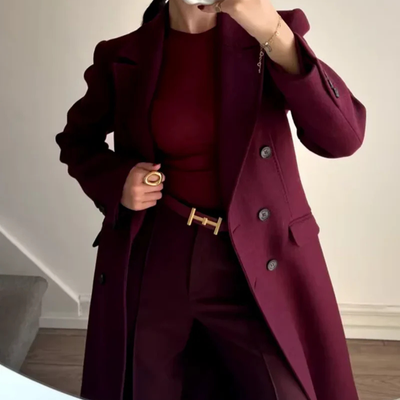 Merlin – Manteau classique élégant rouge bordeau