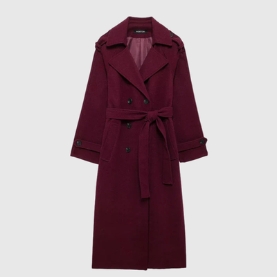 Merlin – Manteau classique élégant rouge bordeau