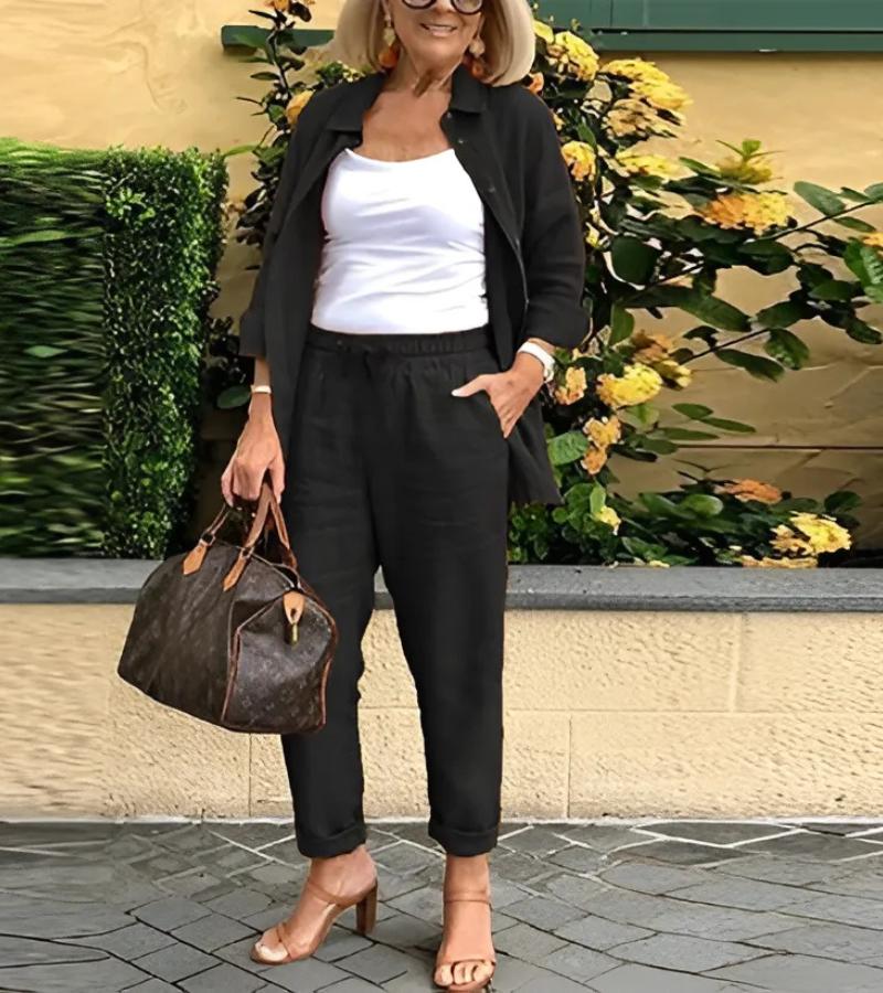 Lina™ – Ensemble Chemise & Pantalon Élégant et Polyvalent