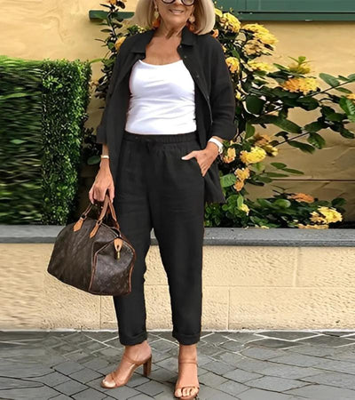 Lina™ – Ensemble Chemise & Pantalon Élégant et Polyvalent