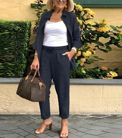 Lina™ – Ensemble Chemise & Pantalon Élégant et Polyvalent
